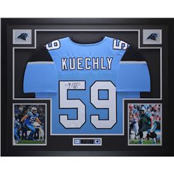 Luke Kuechly Signed 35x43 Custom Framed Jersey (JSA COA)