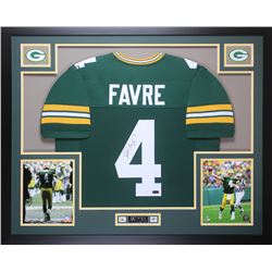 Brett Favre Signed 35x43 Custom Framed Jersey (Favre Hologram)