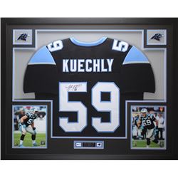 Luke Kuechly Signed 35" x 43" Custom Framed Jersey (JSA COA)