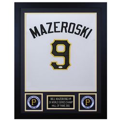 Bill Mazeroski 24x30 Custom Framed Jersey Display (JSA COA)