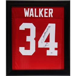 Herschel Walker Signed 23x27 Custom Framed Jersey Inscribed "82 Heisman" (Beckett COA)
