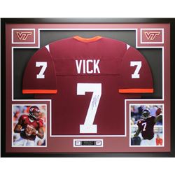 Michael Vick Signed 35x43 Custom Framed Jersey (JSA COA)