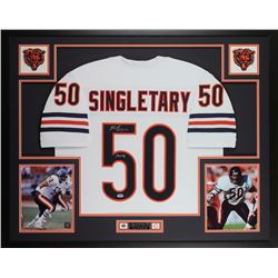 Mike Singletary Signed 35x43 Custom Framed Jersey Inscribed "HOF 98" (PSA COA)