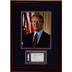 Jimmy Carter Signed 20x27 Custom Framed Cut Display (PSA Encapsulated)