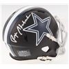 Image 1 : Roger Staubach Signed Dallas Cowboys Matte Black Speed Mini Helmet (JSA COA)