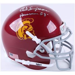 OJ Simpson Signed USC Trojans Mini-Helmet Inscribed  Heisman 68'  (JSA COA)