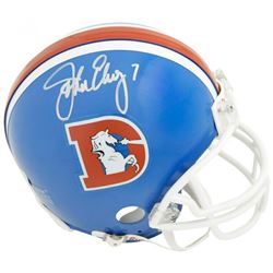 John Elway Signed Denver Broncos Throwback Mini Helmet (Fanatics Hologram)
