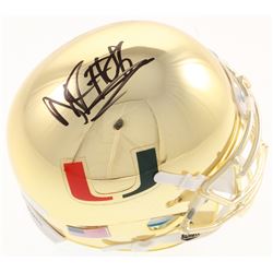 David Njoku Signed Miami Hurricanes Chrome Mini Helmet (JSA COA)