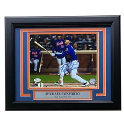 Michael Conforto Signed New York Mets 11x14 Custom Framed Photo Display (JSA COA  LOJO COA)