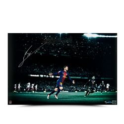 Lionel Messi Signed Barcelona "Colors of the Game" 16x24 Photo (UDA COA)