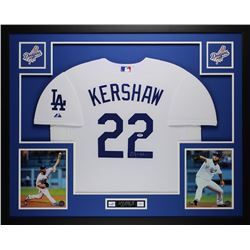 Clayton Kershaw Signed Los Angeles Dodgers 35x43 Custom Framed Jersey (PSA COA)