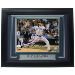 Felix Hernandez Signed Seattle Mariners 11x14 Custom Framed Photo Display (JSA COA)