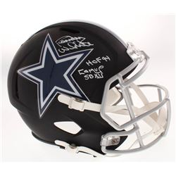Randy White Signed Dallas Cowboys Full-Size Flat Black Matte Speed Helmet Inscribed "HOF 94"  "COMVP
