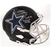 Image 1 : Randy White Signed Dallas Cowboys Full-Size Flat Black Matte Speed Helmet Inscribed "HOF 94"  "COMVP