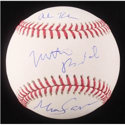 Matthew Broderick, Alan Ruck,  Mia Sara Signed OML Baseball (Schwartz COA)