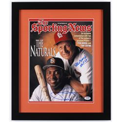 Tony Gwynn  Stan Musial Signed 16x19 Custom Framed Photo Display Inscribed "HOF 69"  "HOF 07" (PSA C