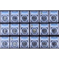 Lot of (18) Kennedy Silver Half-Dollars With (10) 1968-S  (8) 1970-S (PCGS PR 65, 66  67)