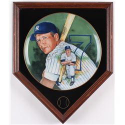 Mickey Mantle Signed LE "Mickey" 13x16 Custom Framed Plate Display (Marigold Authentic)