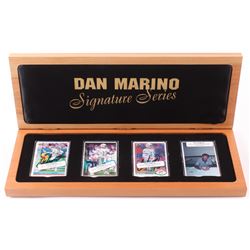 Lot of (4) Dan Marino Limited Edition Porcelain Football Cards with (2) Signed  Display Case (UDA CO