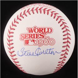 Steve Carlton Signed 1980 World Series Logo Baseball (Schwartz COA)