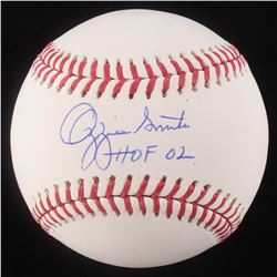 Ozzie Smith Signed OML Baseball Inscribed "HOF 02" (Schwartz COA)