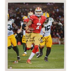 Colin Kaepernick Signed LE San Francisco 49ers 25.75x29.5 Photo On Canvas Inscribed "Go Niners"  "NF