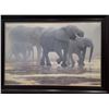 Image 1 : Robert Bateman's "By The River- Elephants" LE Canvas