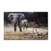 Image 1 : Robert Bateman's "Elephant, Cow And Calf" LE Canvas