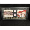 Image 1 : 2002 TEAM CANADA MENS HOCKEY GOLD MEDALISTS FRAMED DISPLAY 12 X 30