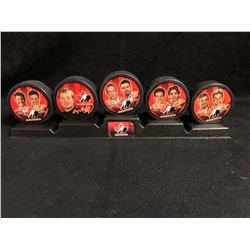 TEAM CANADA HOCKEY PUCKS w/ STAND