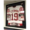 Image 1 : Steve Yzerman Signed Red Wings 35x43 Custom Framed Jersey (JSA COA & Yzerman Hologram)