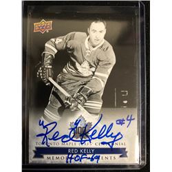 RED KELLY SIGNED UPPER DECK MEMORABLE MOMENTS HOCKEY CARD