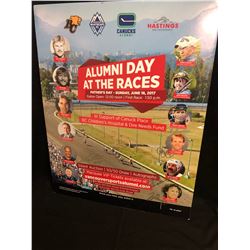 VANCOUVER ALUMNI DAY AT THE RACES MULTI SIGNED POSTER w/ CARL VALENTINE, CLIFF RONINNG, DAVE WILSON