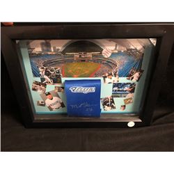 MATT STAIRS SIGNED TORONTO BLUE JAYS NECK TIE FRAMED DISPLAY w/ COA
