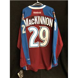 NATHAN MacKINNIN SIGNED AVALANCHE JERSEY (FRAMEWORTH HOLO)