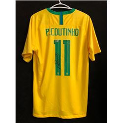 Philippe Coutinho Signed Brazil Jersey (Beckett COA)