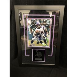 ADRIAN PETERSON SIGNED 14 X 20 FRAMED PHOTO DISPLAY (FANATICS COA)