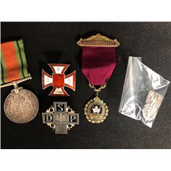 Royal Canadian Legion Past President Medal Ribbon/ Ww2 1939-1945 The Defence Silver Medal w/ Ribbon