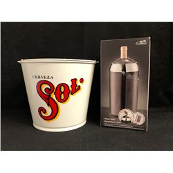 TRUDEAU WINE CHILLER/ SOL BEER BUCKETS LOT