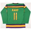 Image 1 : Aaron Schwartz Signed "The Mighty Ducks" Jersey Inscribed "Quack Quack Quack" & "Karp" (JSA COA)