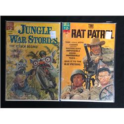 VINTAGE DELL COMICS BOOK LOT (JUNGLE WAR STORIES/ THE RAT PATROL)