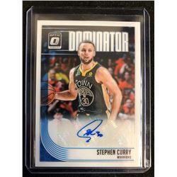 2018-19 Panini Donruss Optic Stephen Curry Dominator Autographed Basketball Card
