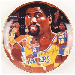 LIMITED EDITION MAGIC JOHNSON SIGNED COMMEMORATIVE THE "GOLDEN RIM" COLLECTION PLATE