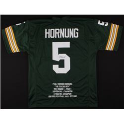 Paul Hornung Signed Career Highlight Stat Jersey (JSA COA)
