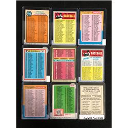 VINTAGE BASEBALL CHECKLISTS LOT
