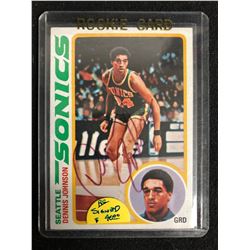 1978-79 Topps Seattle Supersonics Signed Basketball Card #78 Dennis Johnson Rookie