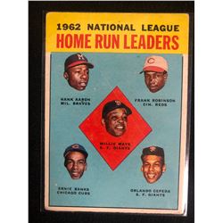 1963 Topps #3 Home Run Leaders,Hank Aaron,Willie Mays,Ernie Banks,Frank Robinson