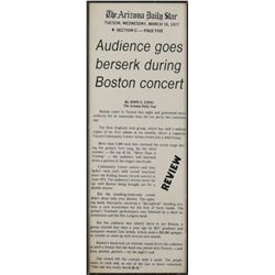 Boston: Sib Hashian's 1977 Arizona Daily Star Review Display