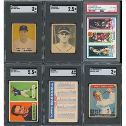 1930s-80s HOF Multi-Sport Card Lot with Rookie Cards including Johnny Unitas (6)