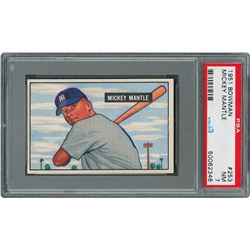 1951 Bowman #253 Mickey Mantle Rookie Card - PSA NM 7